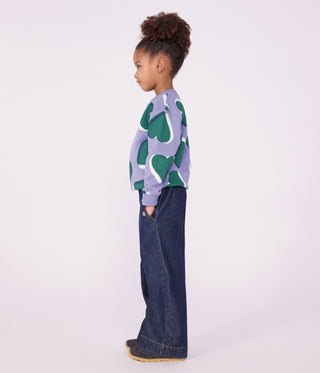 Girls' Wide-Leg Denim Trousers