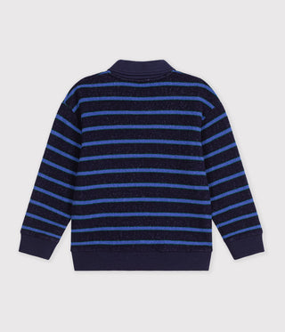 Children's Stripy Cotton Polo Neck Sweatshirt
