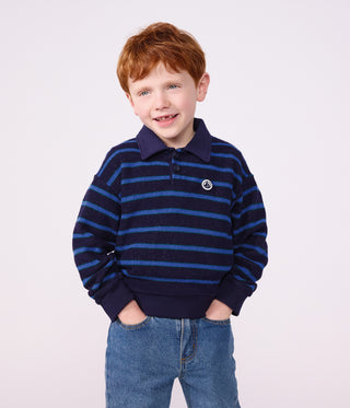 Children's Stripy Cotton Polo Neck Sweatshirt