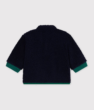 Babies' Plain Padded Sherpa Coat with a Hood