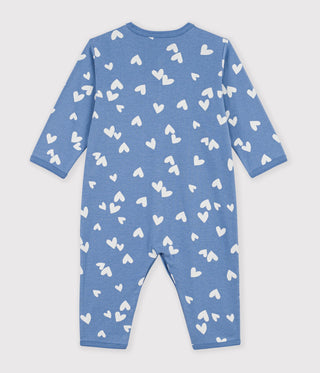 Babies' Heart-Print Cotton Long Jumpsuit