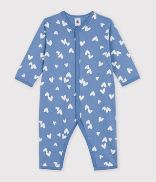 Babies' Heart-Print Cotton Long Jumpsuit