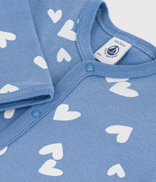 Babies' Heart-Print Cotton Long Jumpsuit