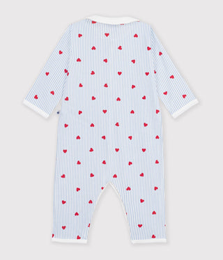 Babies' Heart-Print Cotton Long Jumpsuit