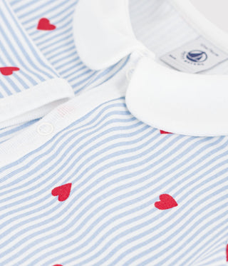 Babies' Heart-Print Cotton Long Jumpsuit