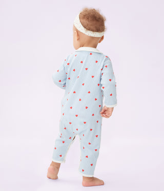 Babies' Heart-Print Cotton Long Jumpsuit