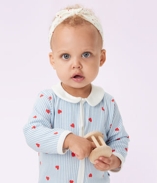 Babies' Heart-Print Cotton Long Jumpsuit