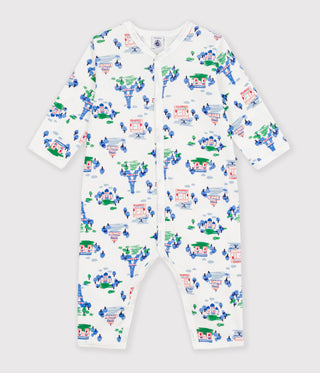 Babies' Footless Cotton Pyjamas with Paris Print