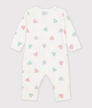 Babies' Heart-Print Cotton Long Jumpsuit