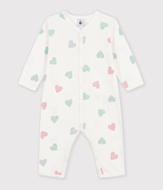 Babies' Heart-Print Cotton Long Jumpsuit