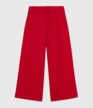 Girls' Wide-Leg Cotton Jogging Bottoms