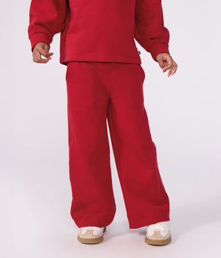 Girls' Wide-Leg Cotton Jogging Bottoms