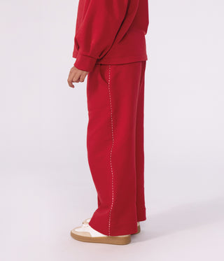 Girls' Wide-Leg Cotton Jogging Bottoms