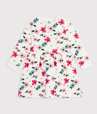 Girls' Sleeveless Cotton Dress with Flowers