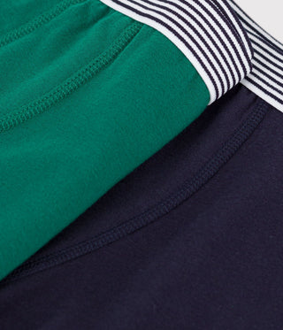 Junior Boxers in Plain Cotton and Elastane - 2-Pack