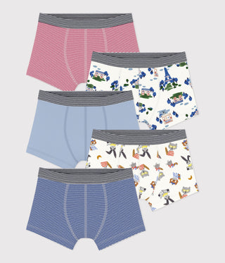 Boys' Printed Cotton Boxers - 5-Pack
