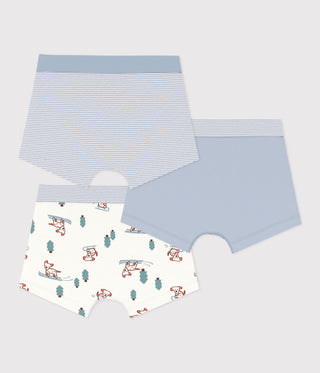 Boys' Boxer Shorts in Printed Cotton with Covered Waistbands - 3-Pack