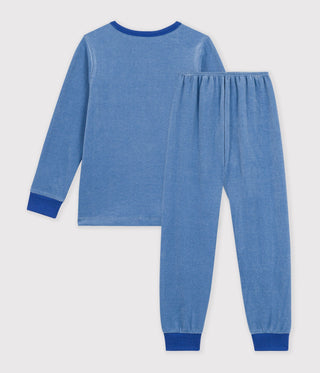 Boys' Long-Sleeved Paris Motif Velour Pyjamas