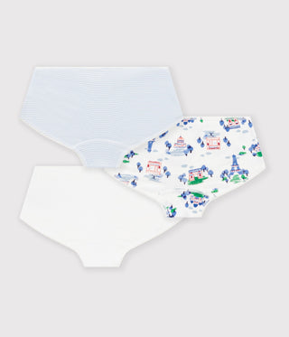 Girls' Paris Print Cotton Pants - 3-Pack