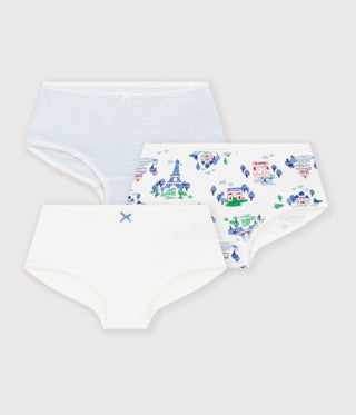 Girls' Paris Print Cotton Pants - 3-Pack