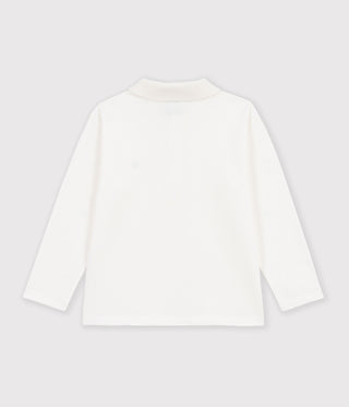 Children's Plain Long-Sleeved Cotton Polo Shirt