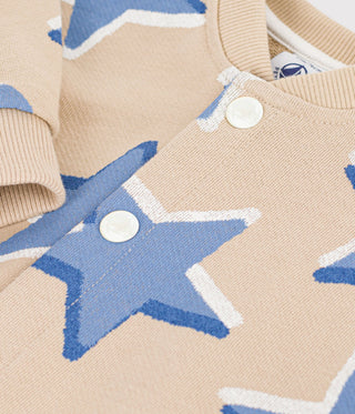 Babies' Long Jumpsuit in Cotton with a Star Print