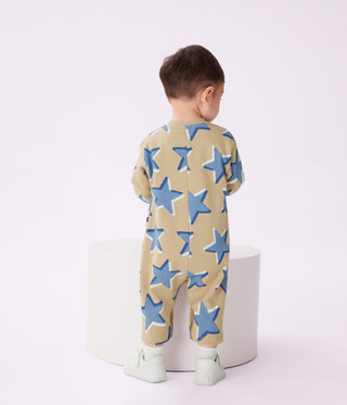 Babies' Long Jumpsuit in Cotton with a Star Print