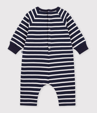 Babies' Long Stripy Cotton Jumpsuit