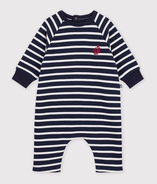 Babies' Long Stripy Cotton Jumpsuit