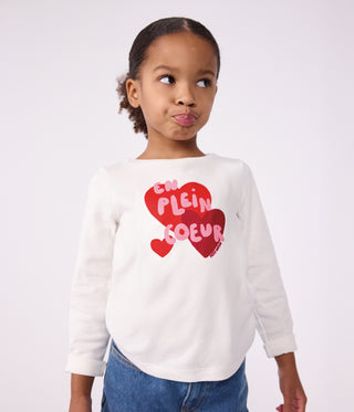 Children's Long-Sleeved Heart-Patterned T-Shirt