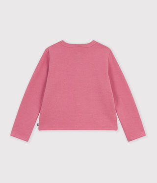 Girls' Plain Heart Cotton Cardigan