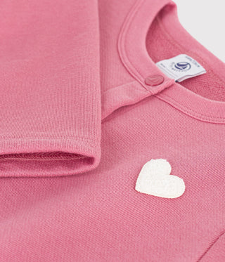 Girls' Plain Heart Cotton Cardigan
