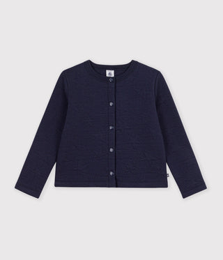 Girls' Plain Star Cotton Cardigan
