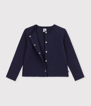 Girls' Plain Star Cotton Cardigan