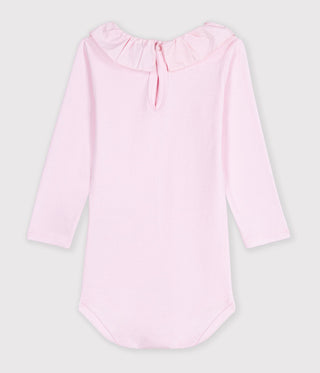 Babies' Plain Cotton Bodysuit with a Collar
