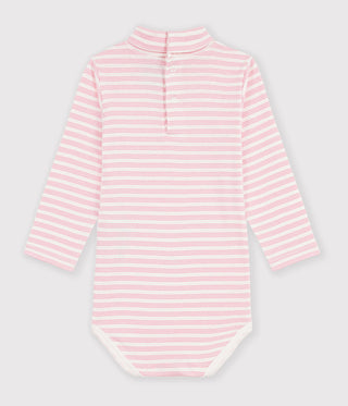 Babies' Stripy Cotton Rollneck Bodysuit