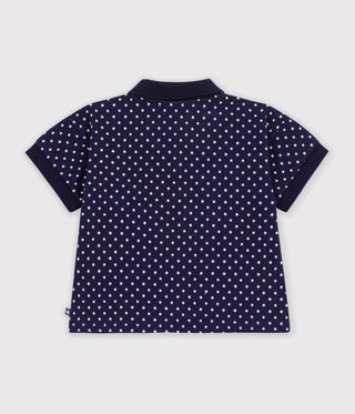 Babies' Short-Sleeved Cotton Polo Shirt Printed with Boats