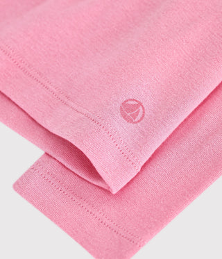 Girls' Long-Sleeved Plain T-Shirt with a Collar