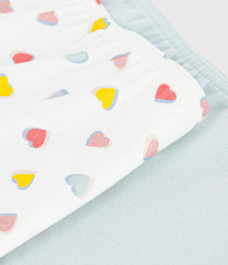 Girl's Heart-Print Long Cotton Shorties - 2-Pack