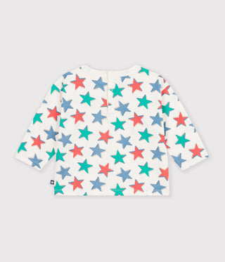 Babies' Long-Sleeved Star-Print Cotton T-Shirt