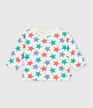 Babies' Long-Sleeved Star-Print Cotton T-Shirt