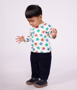 Babies' Long-Sleeved Star-Print Cotton T-Shirt