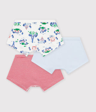 Boys' Printed Cotton Boxers with Covered Waistbands - 3-Pack