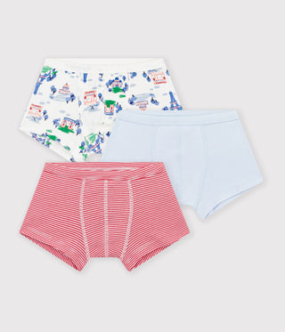 Boys' Printed Cotton Boxers with Covered Waistbands - 3-Pack