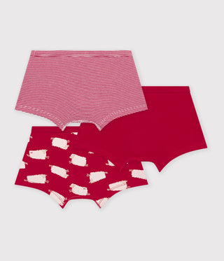 Girl's Sheep Print Cotton Shorties - 3-Pack