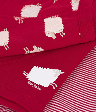 Girl's Sheep Print Cotton Shorties - 3-Pack
