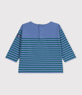 Babies' Long-Sleeved Stripy Cotton T-Shirt