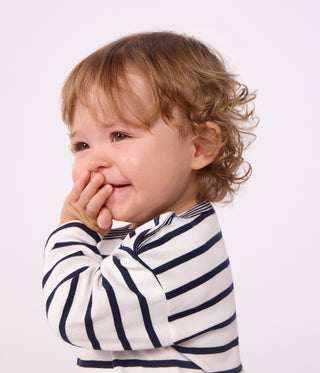 Babies' Long-Sleeved Stripy Cotton T-Shirt