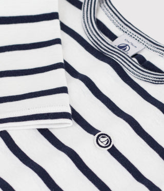Babies' Long-Sleeved Stripy Cotton T-Shirt