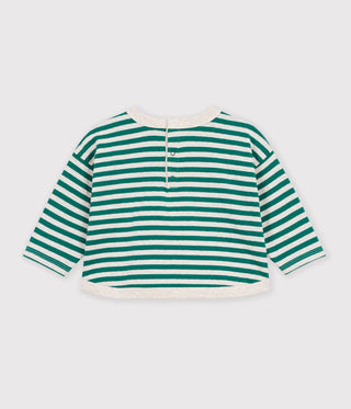 Babies' Long-Sleeved Stripy Cotton T-Shirt